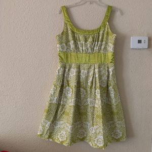 Willow Glenn Green Floral Sleeveless Fit And Flare Dress Size 12, Knee Length